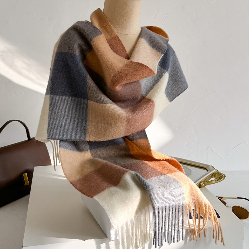 100% Syal Wol Kotak-kotak Wani - Men Scarf Wool ulasan dan harga