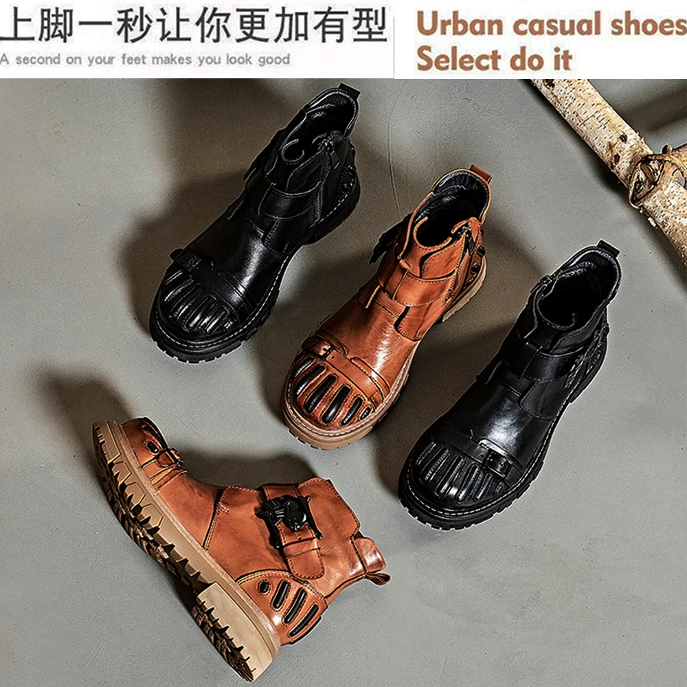 Sepatu Bot Motor Punk Tengkora - Mens Fashion Combat Boots ulasan dan harga