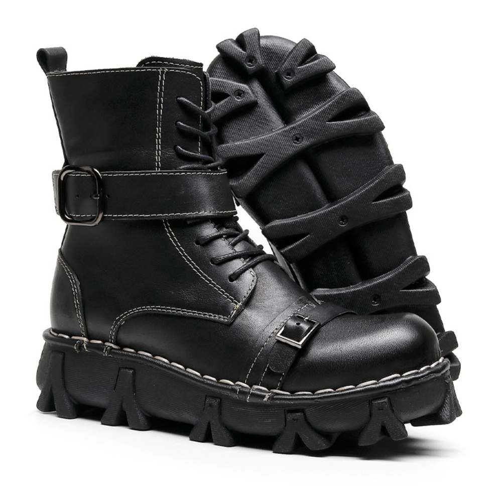 Sepatu Bot Kulit Asli Pria unt - Mens Fashion Combat Boots ulasan dan harga