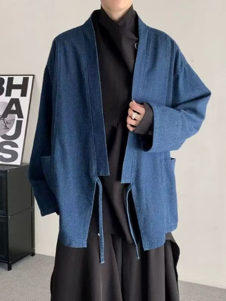 Mantel Denim Gaya Jepang Vinta - Mens Fashion Denim Jacket ulasan dan harga