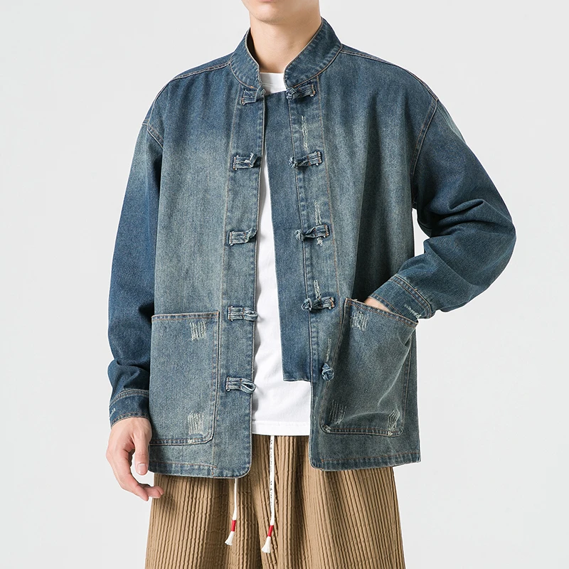 Jaket Denim Gaya Cina Pria Str - Mens Fashion Denim Jacket ulasan dan harga