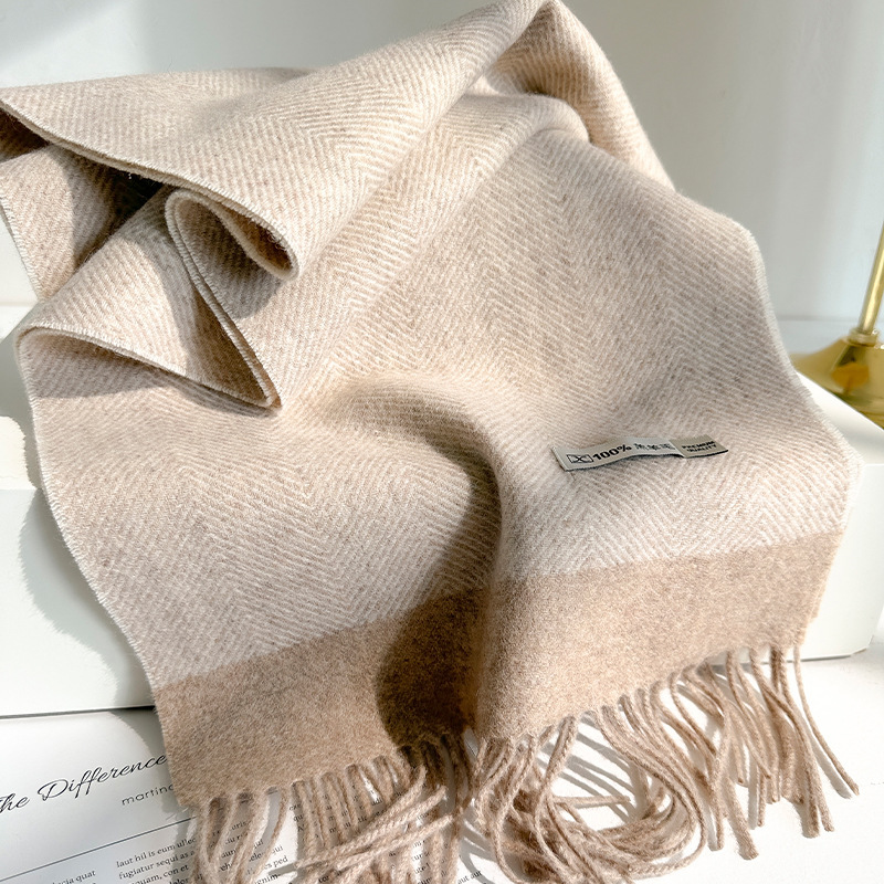 100% Syal Wol Murni Wanita Pri - Men Scarf Wool ulasan dan harga