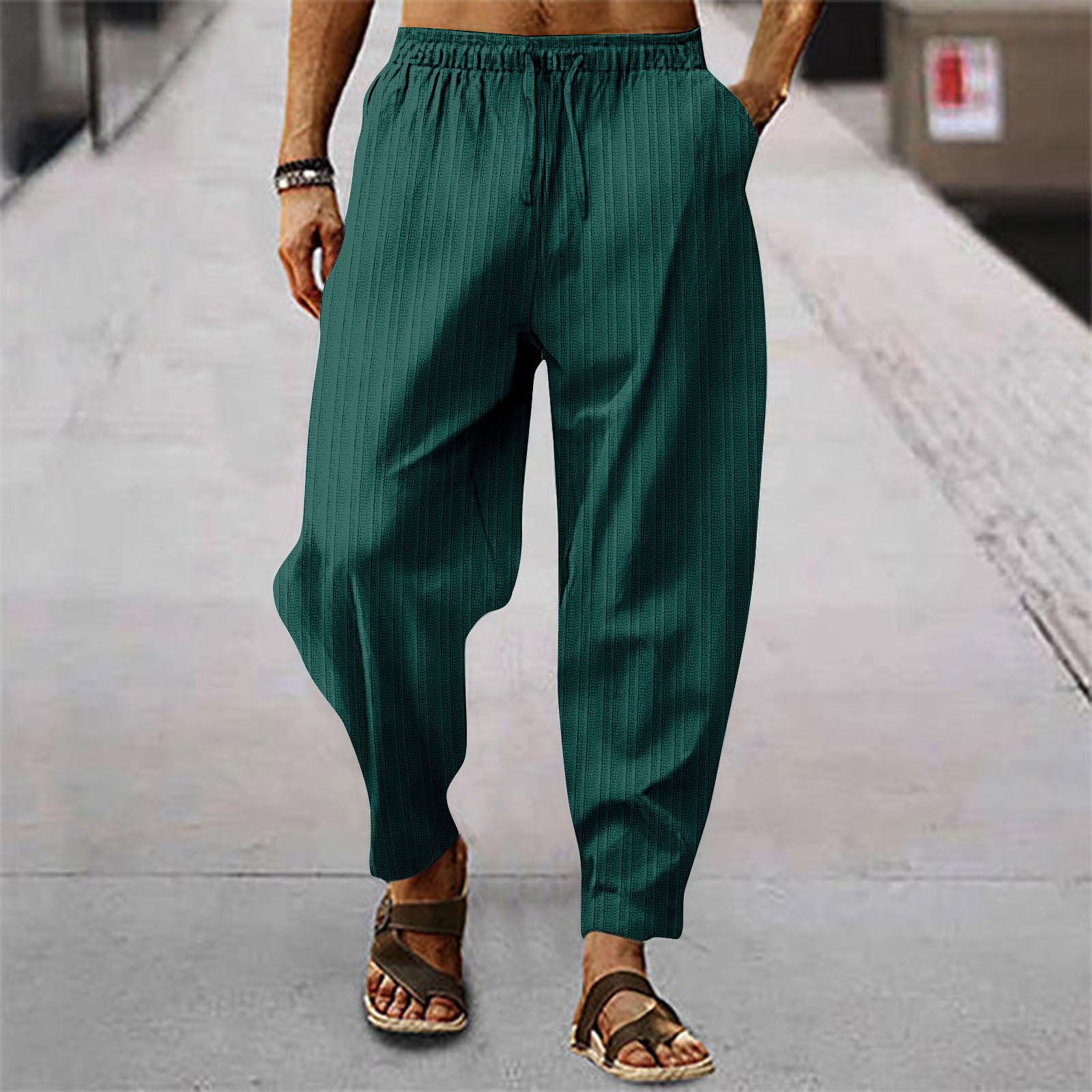 Celana Panjang Linen Pria Mode - Men'S Fashion Linen Pants ulasan dan harga