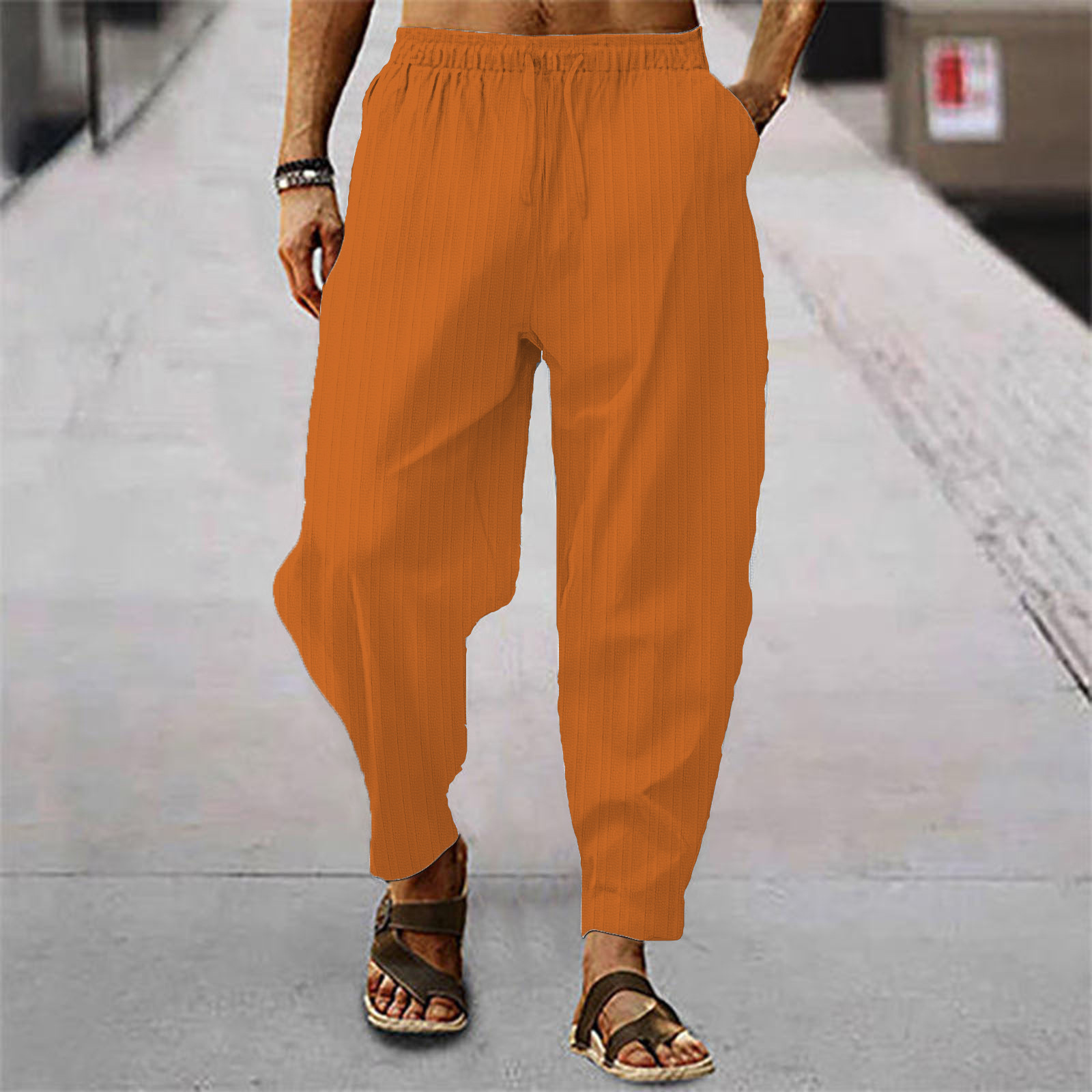 Celana Panjang Linen Pria Mode - Men'S Fashion Linen Pants ulasan dan harga