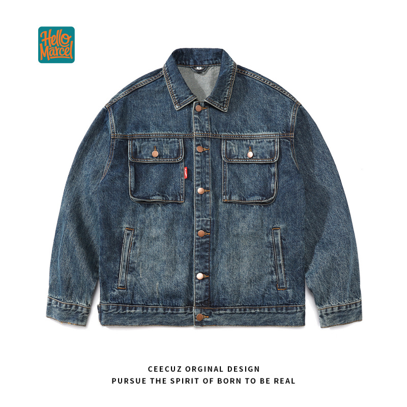 HELLOMARCEL Jaket Jeans Kualit - Mens Fashion Denim Jacket ulasan dan harga