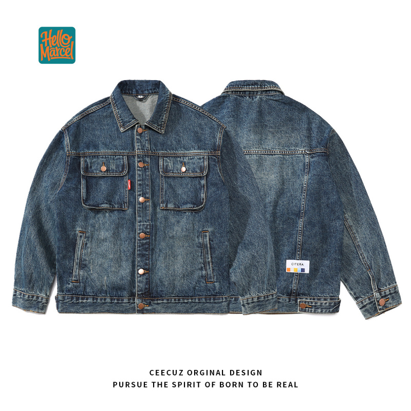 HELLOMARCEL Jaket Jeans Kualit - Mens Fashion Denim Jacket ulasan dan harga