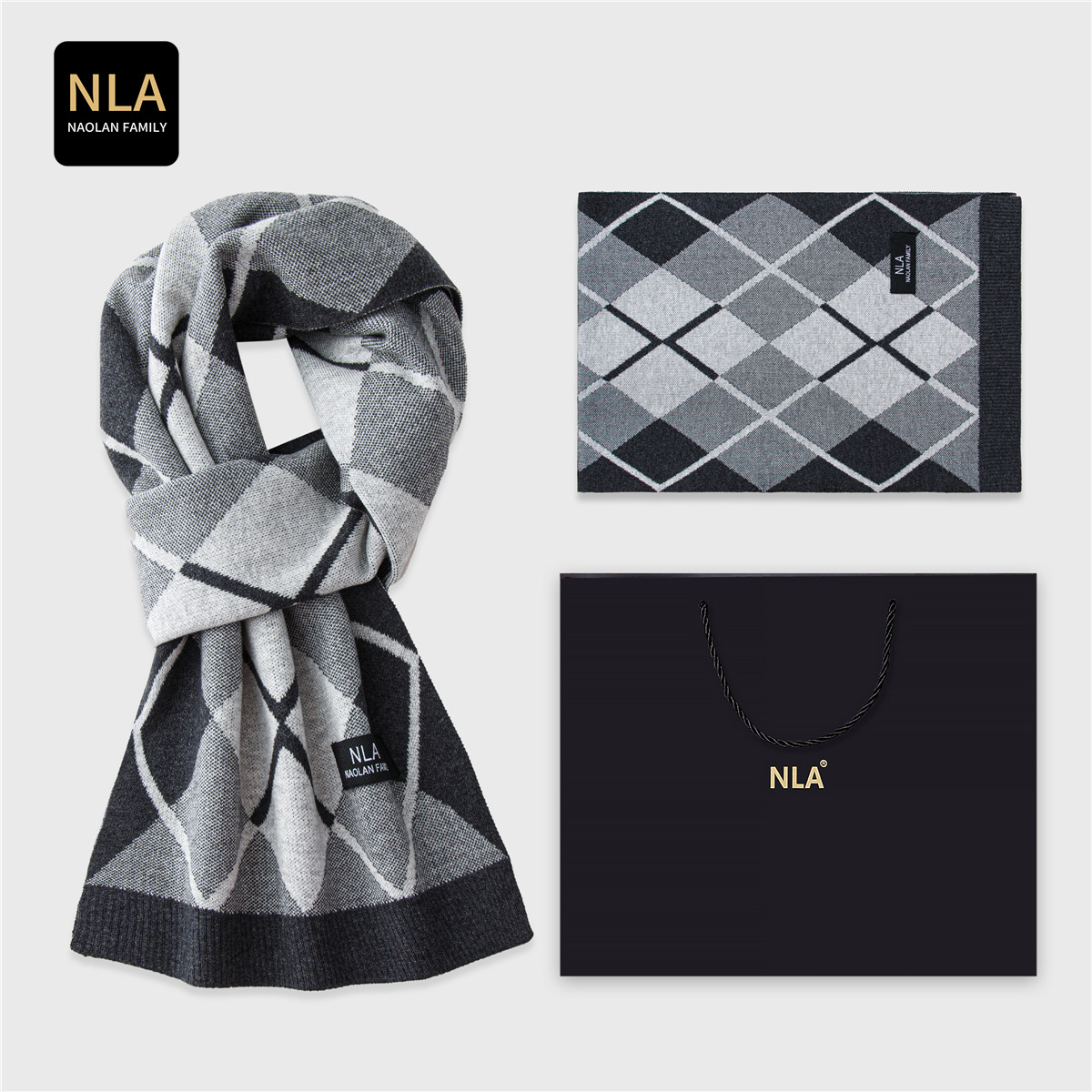 Kotak Hadiah Syal Wol Rajut Pr - Men Scarf Wool ulasan dan harga