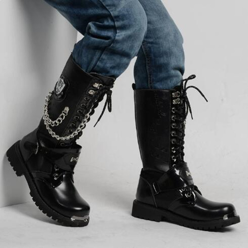 Sepatu Bot Motor Pria Fashion, - Mens Fashion Combat Boots ulasan dan harga