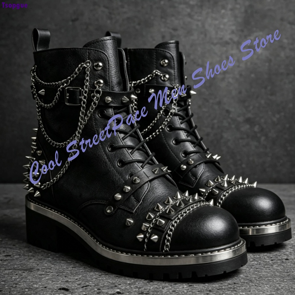 Sepatu Bot Ankle Punk Gothic P - Mens Fashion Combat Boots ulasan dan harga