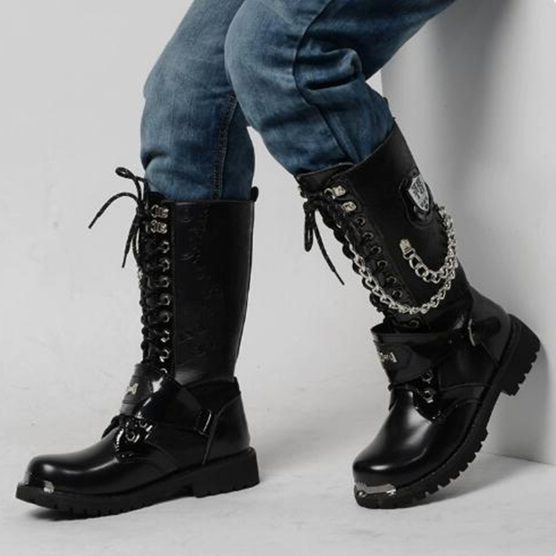 Sepatu Bot Motor Pria Model Mi - Mens Fashion Combat Boots ulasan dan harga